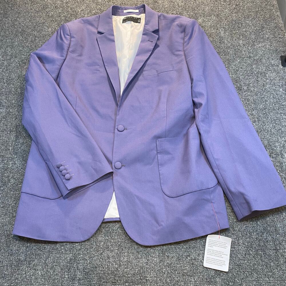 Brand New Asos Design Mens 40 Purple Two Button Blazer Jacket Suit Stretch Lined